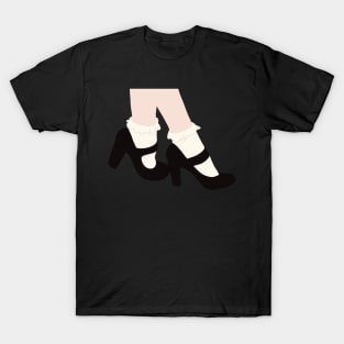 black mary jane babies shoes aesthetic dollette coquette T-Shirt